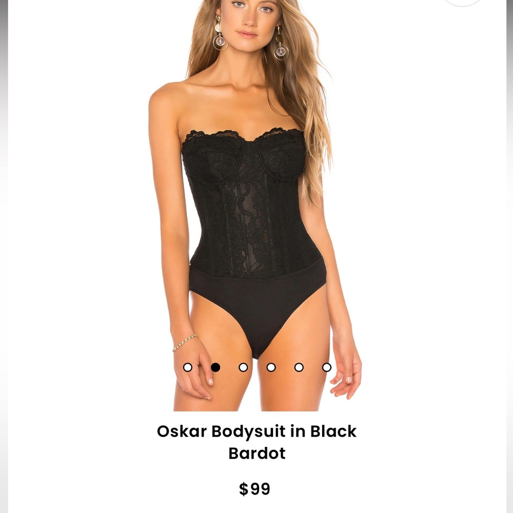 BARDOT BLACK LACE BODY SUIT FROM REVOLVE